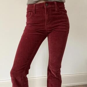 Levi’s high waisted red corduroy bootcut jeans
